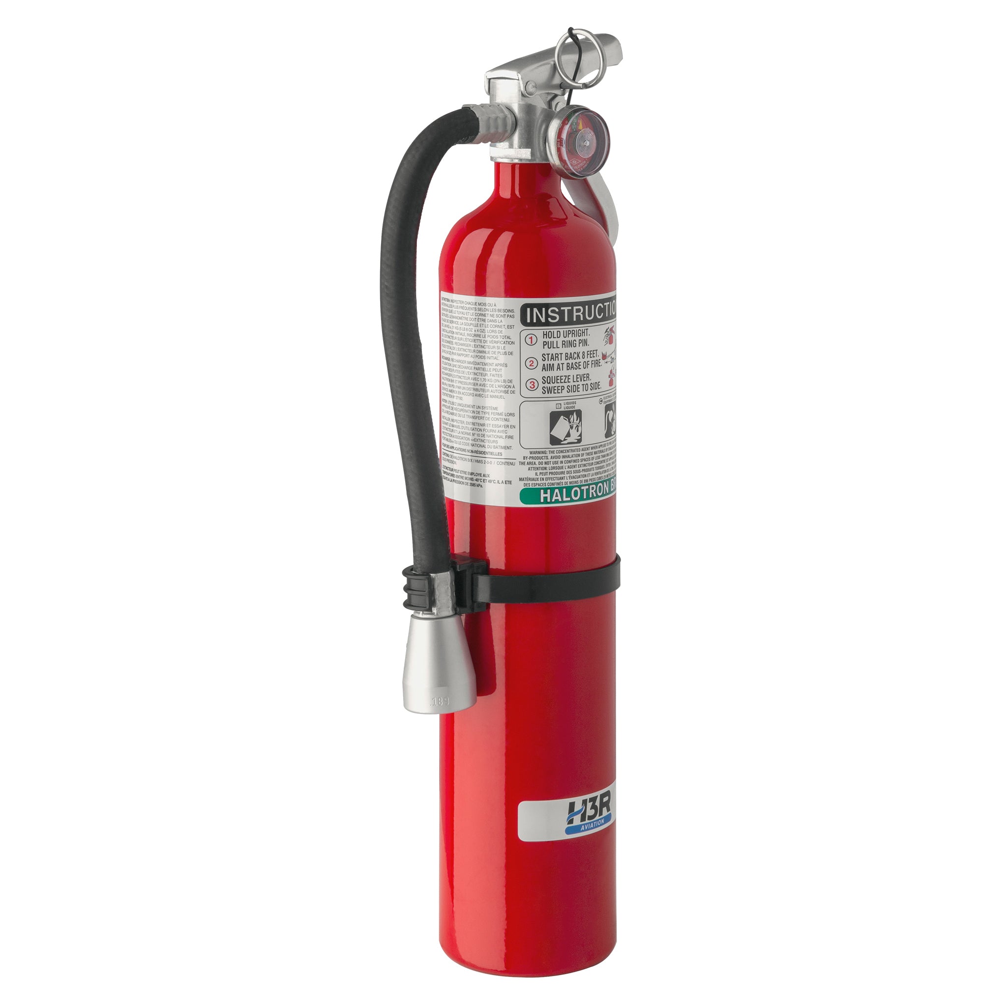 H3R Aviation model 349TS - 3.75 lb. Halotron BrX Fire Extinguisher