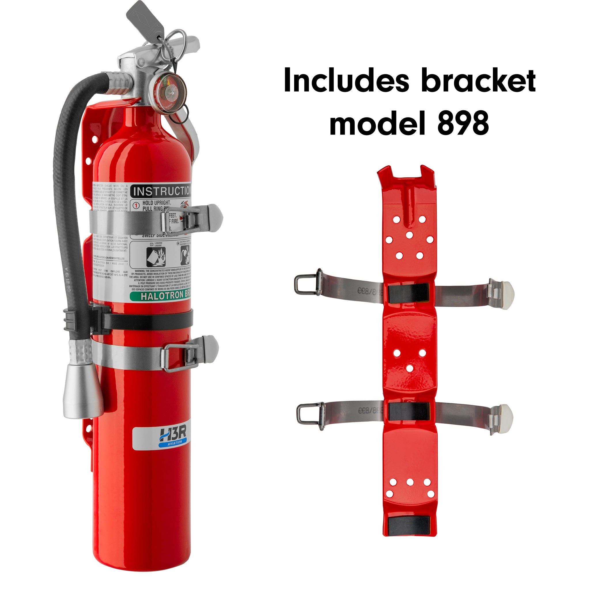 H3R Aviation 349TS - 3.75 lb. Halotron BrX Fire Extinguisher with 898 bracket