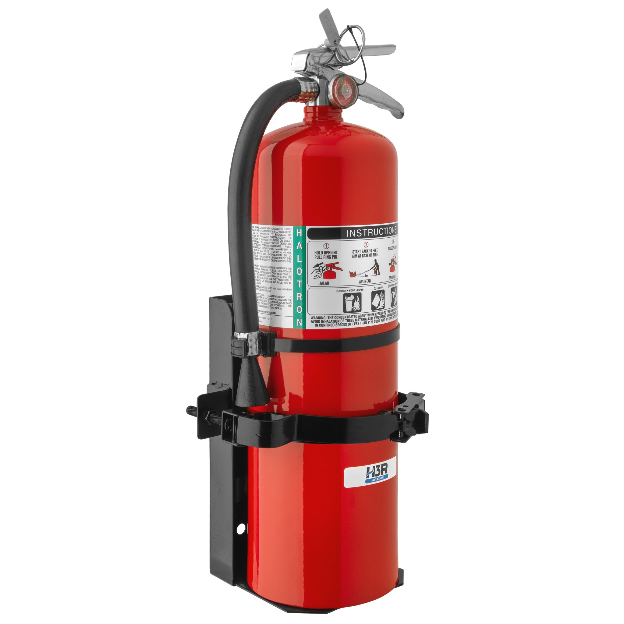 H3R Aviation model 398 - 15.5 lb. Halotron 1 Fire Extinguisher with bracket