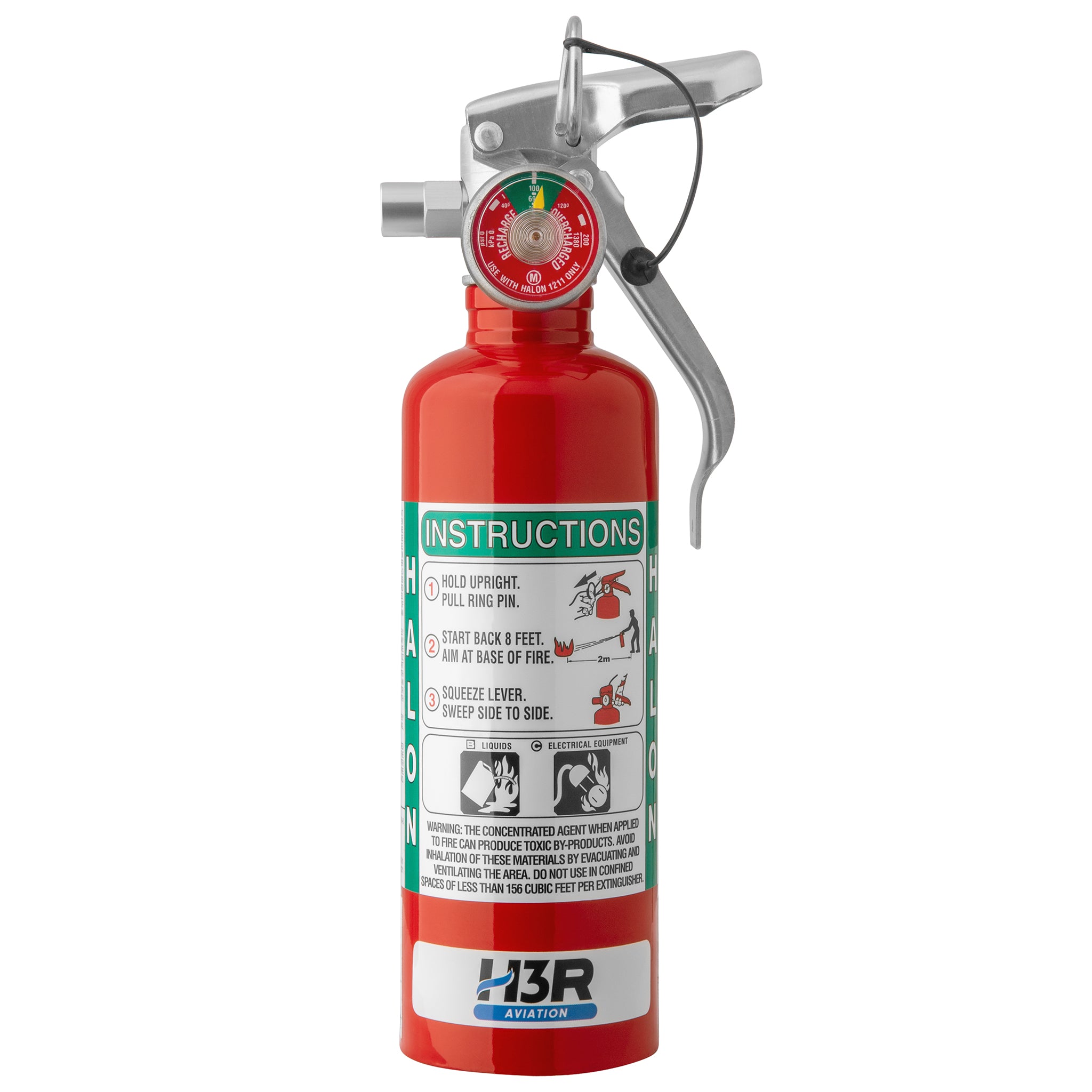 H3R Aviation Halon Fire Extinguisher Model A344T - 1.25 lb.