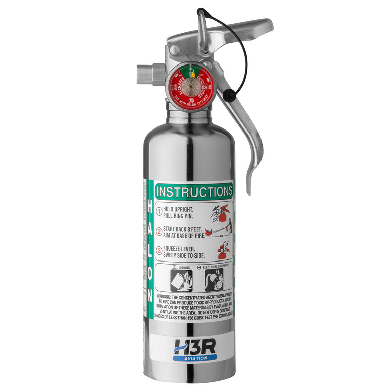 A344TC - 1.25 lb. Chrome Halon Fire Extinguisher