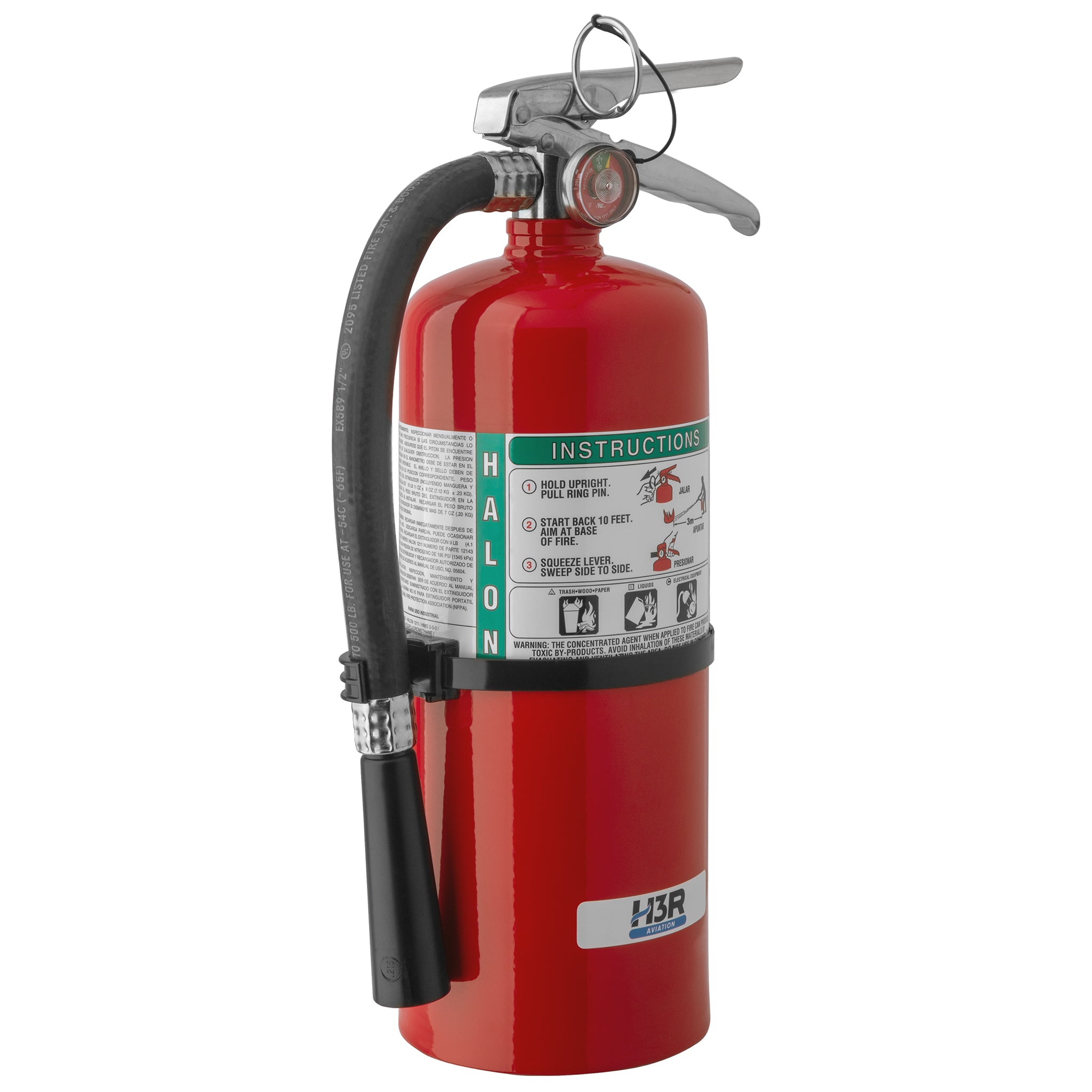H3R Aviation - 369- 9.0 lb. Halon Fire Extinguisher with box type bracket