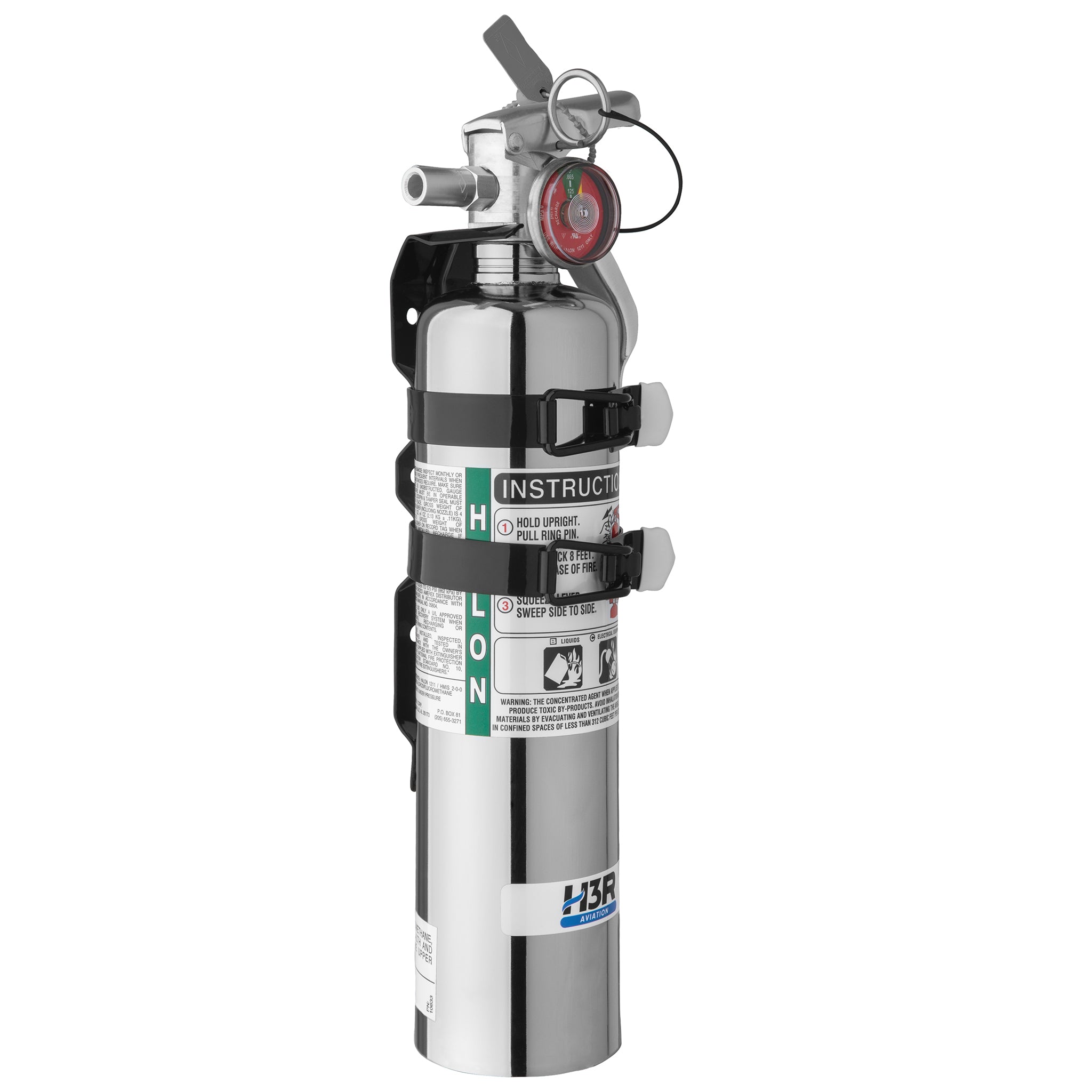 Chrome halon fire extinguisher