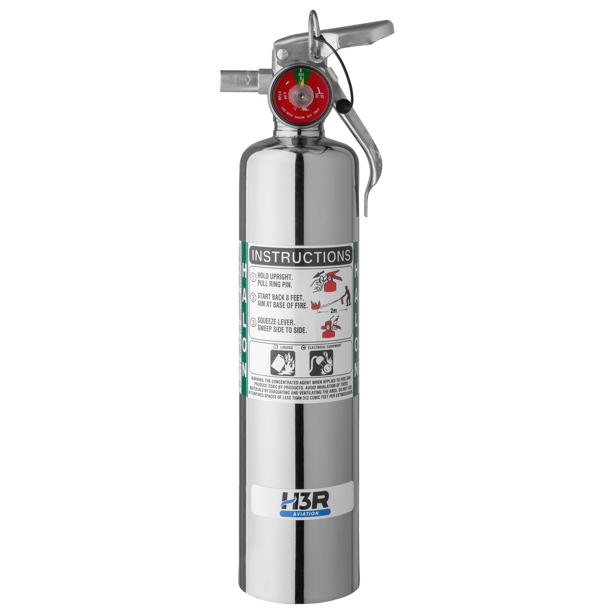 C352TSC - 2.5 lb. Chrome Halon Fire Extinguisher