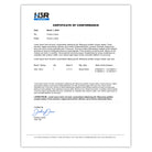 A sample Certificate of Conformance image